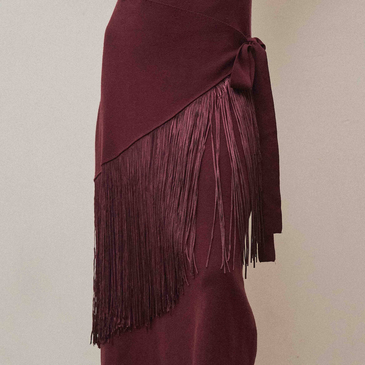 Fringe wrap dress