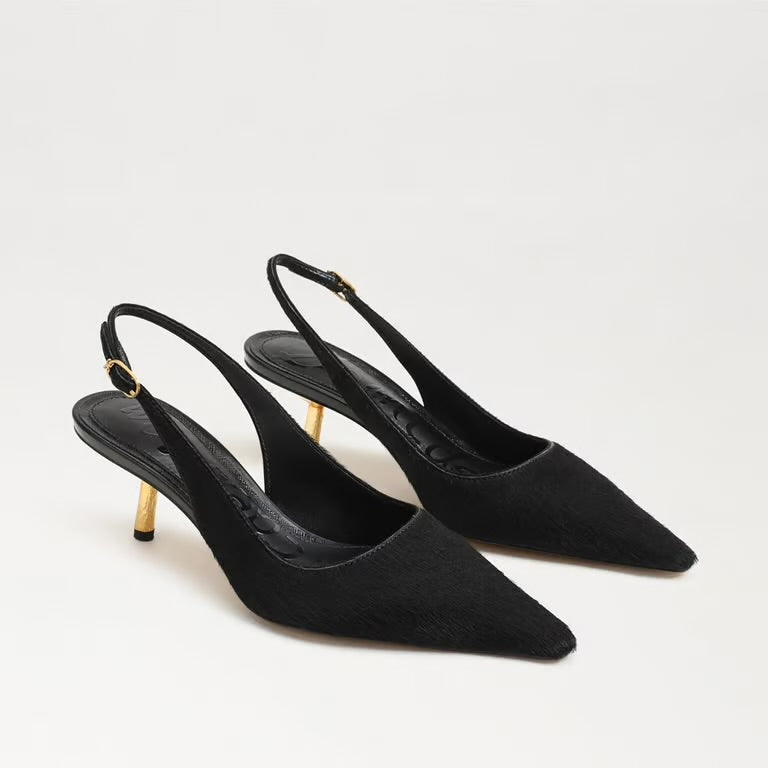 Bianka Gilded Slingback Pump Black Brahma Hair