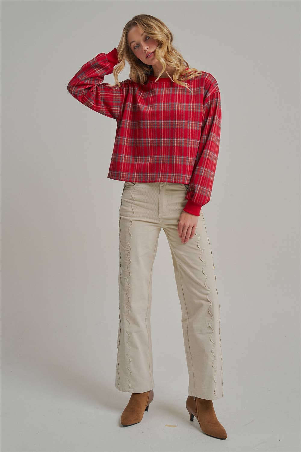 CORDUROY SCALLOPED PANTS