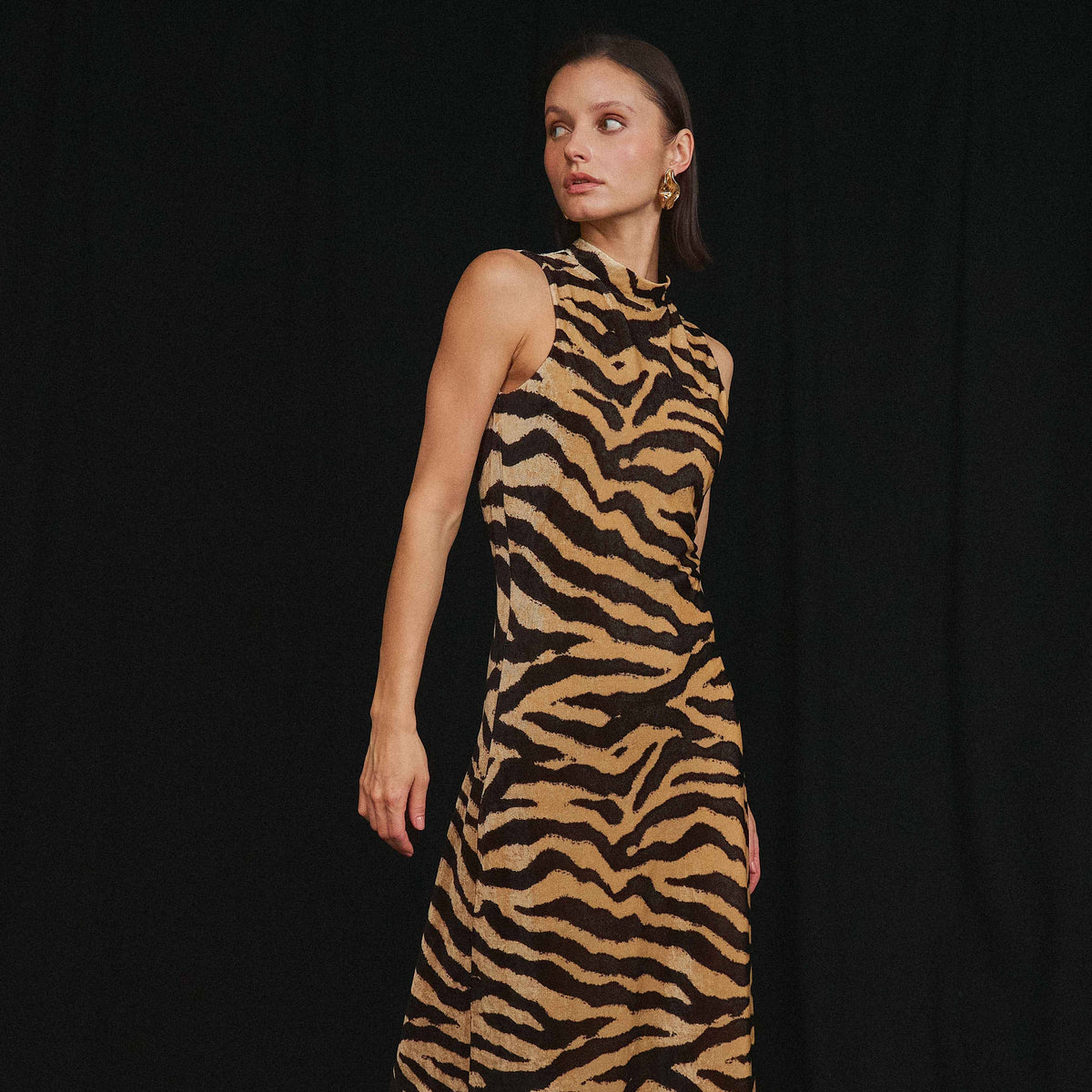Tiger print maxi dress