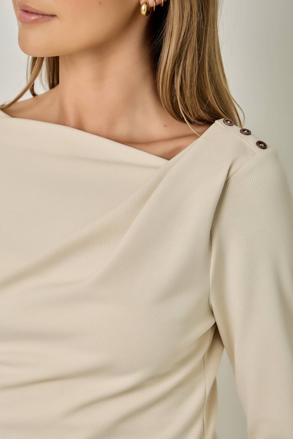 Draped Ribbed Top