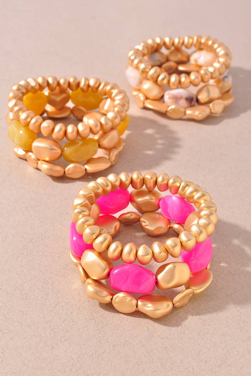 Color Beaded Stretch Bracelet Set