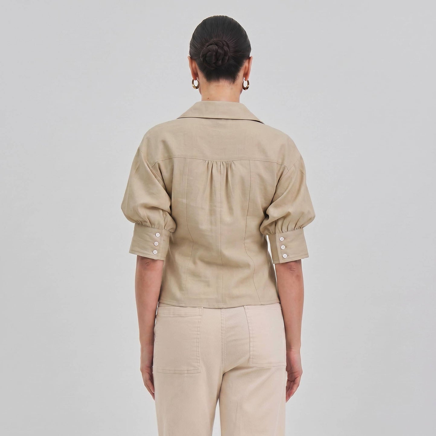 Short sleeve pinktuck shirt