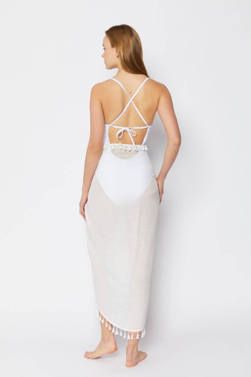 Long wrap Cover Up with tassel