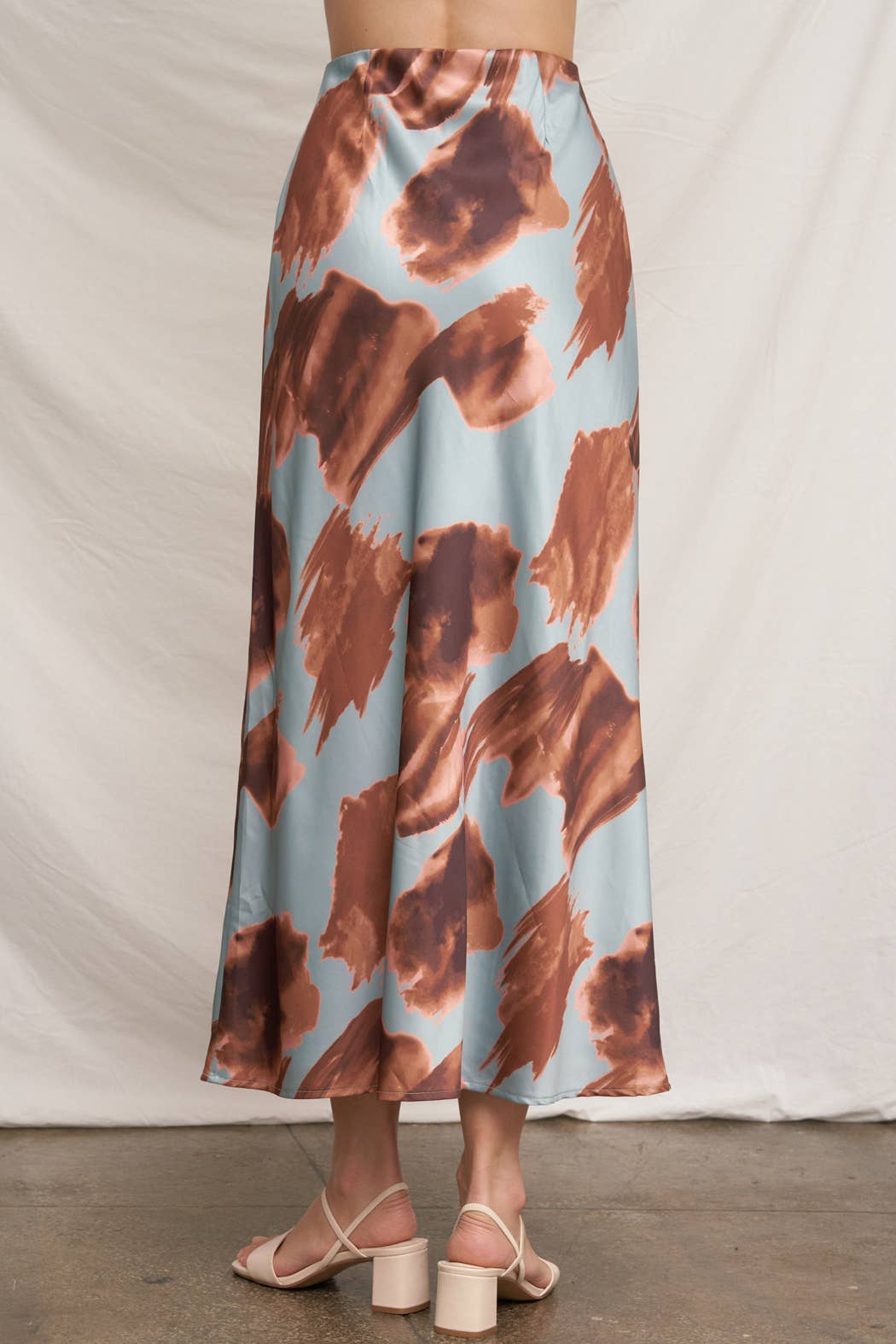 Floral Satin Maxi Skirt