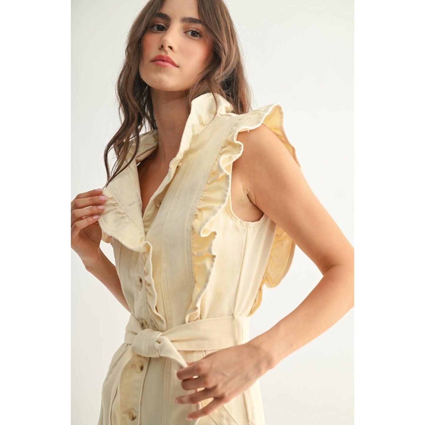 Ruffle Denim Dress