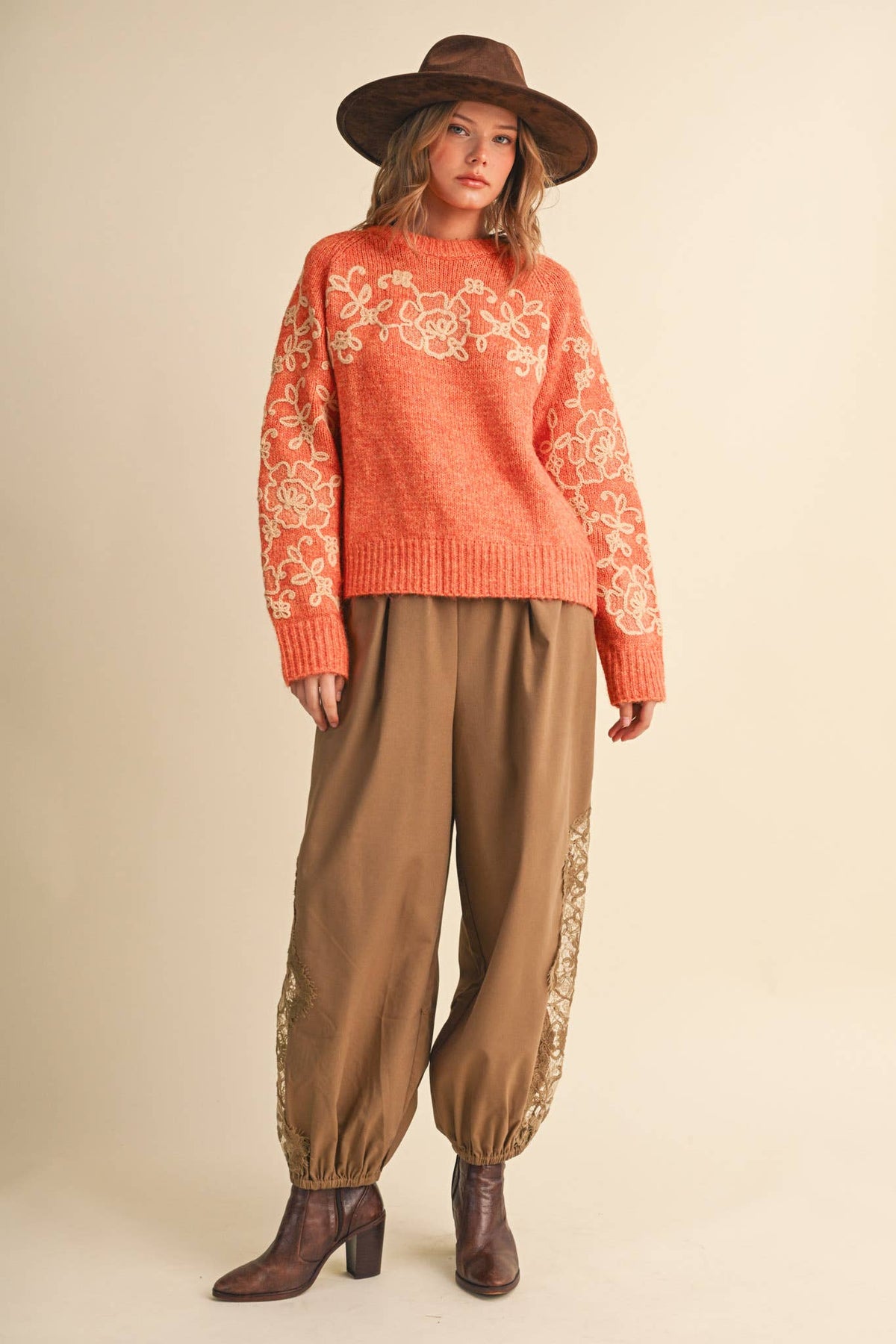 LACE DETAIL BALLOON PANTS *More Colors*