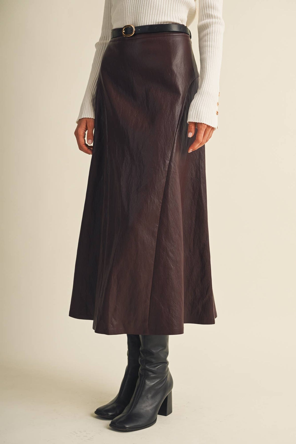 Maroon A-line Skirt