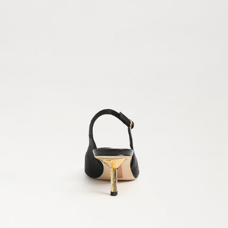 Bianka Gilded Slingback Pump Black Brahma Hair
