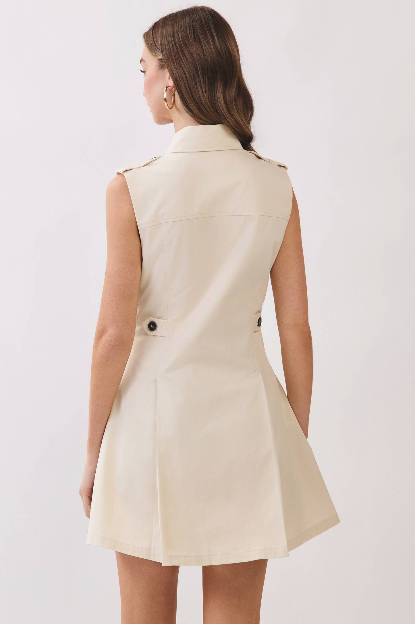 Sleeveless Trench Design Mini Dress