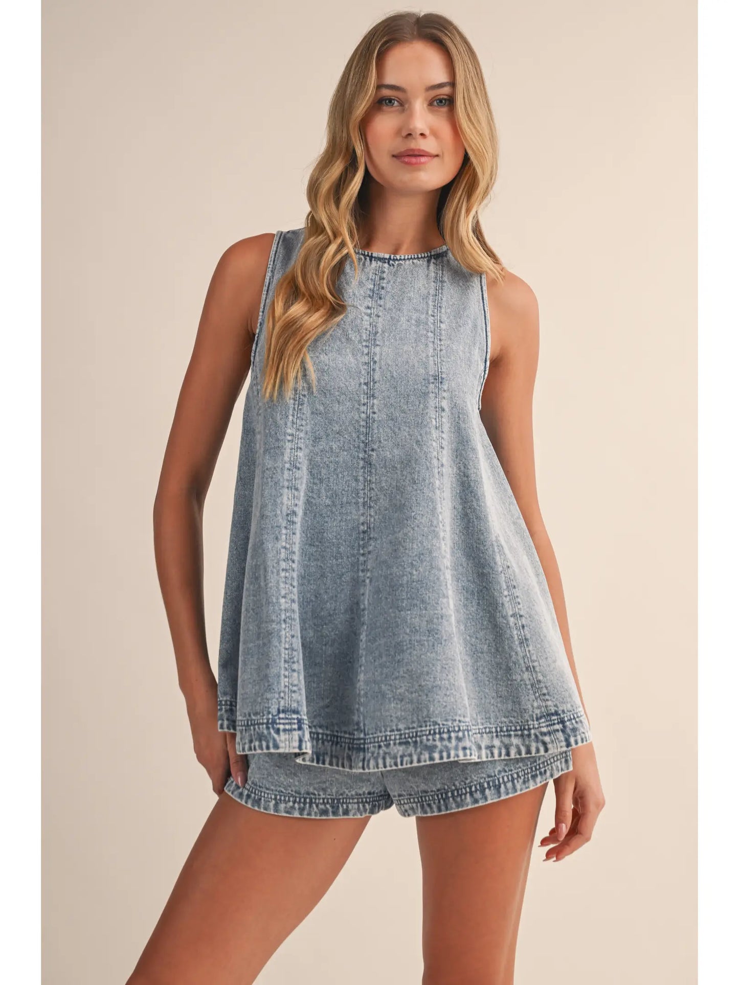 DENIM LONGLINE SET
