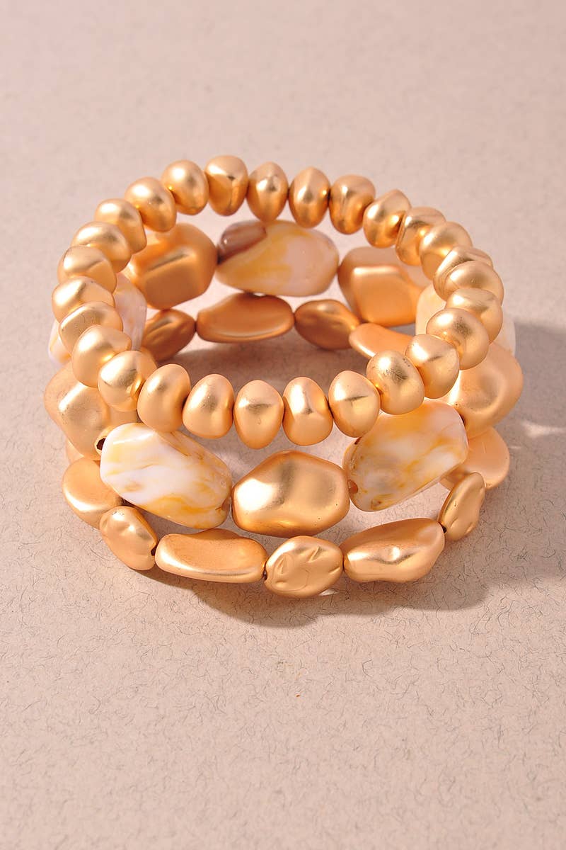 Color Beaded Stretch Bracelet Set