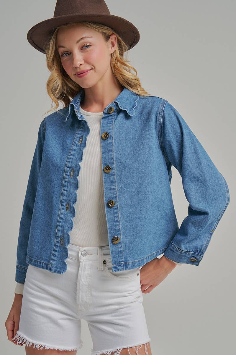SCALLOP DENIM JACKET