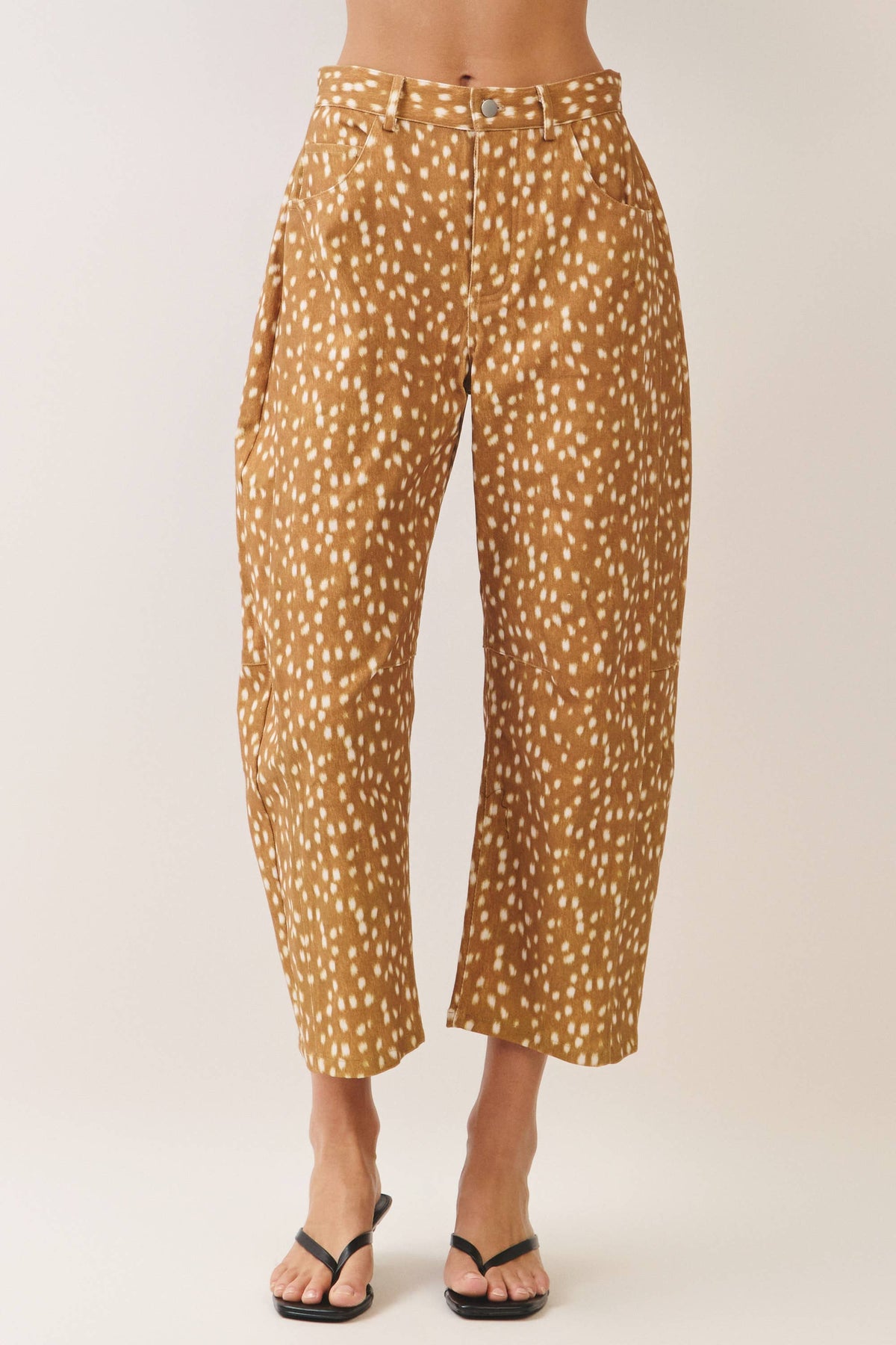 Deer Print Barrel Pants