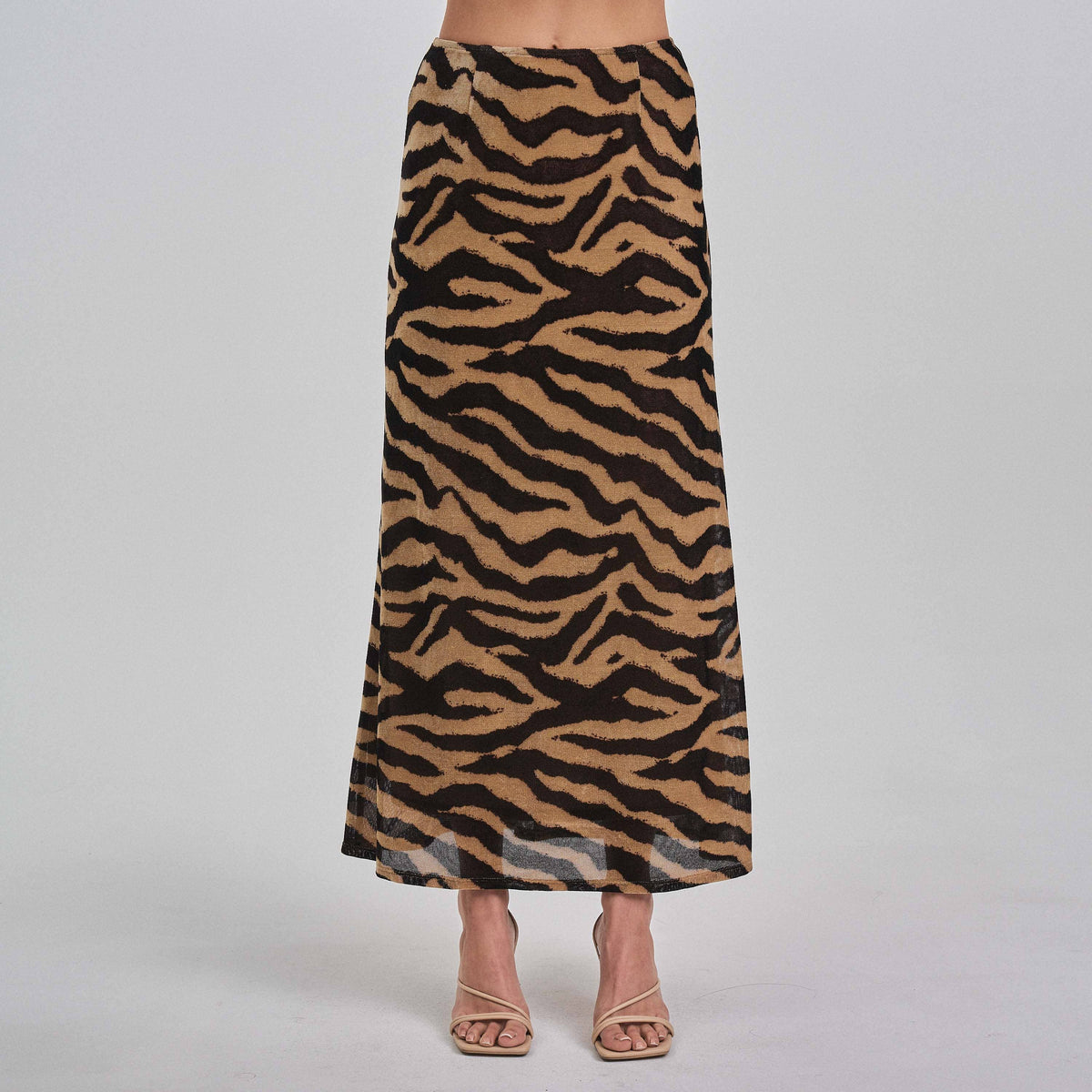 Tiger print maxi skirt