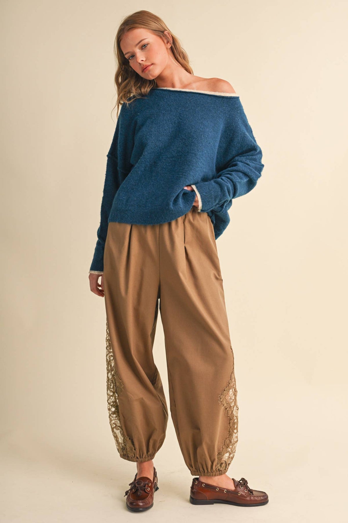 LACE DETAIL BALLOON PANTS *More Colors*