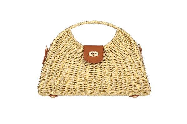Ladies Natural Straw Clutch Handbag