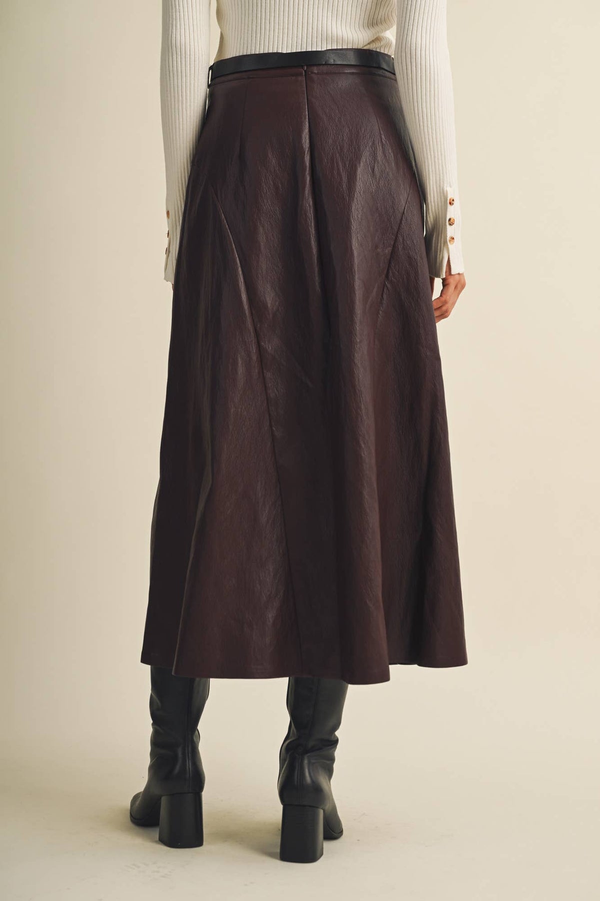 Maroon A-line Skirt