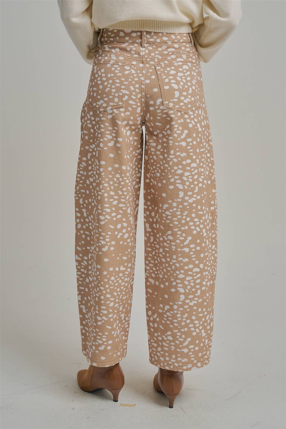 DEER PRINT WIDE LEG PANTS