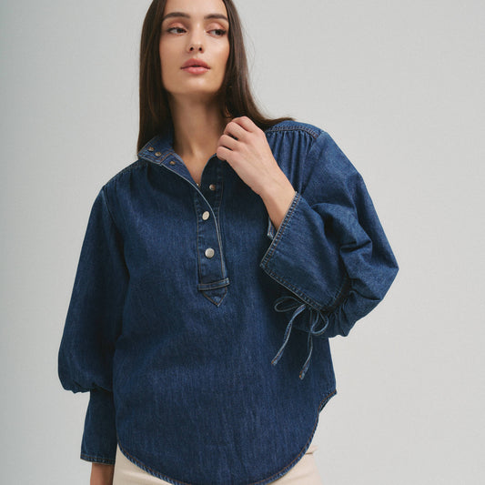 Button Denim Top