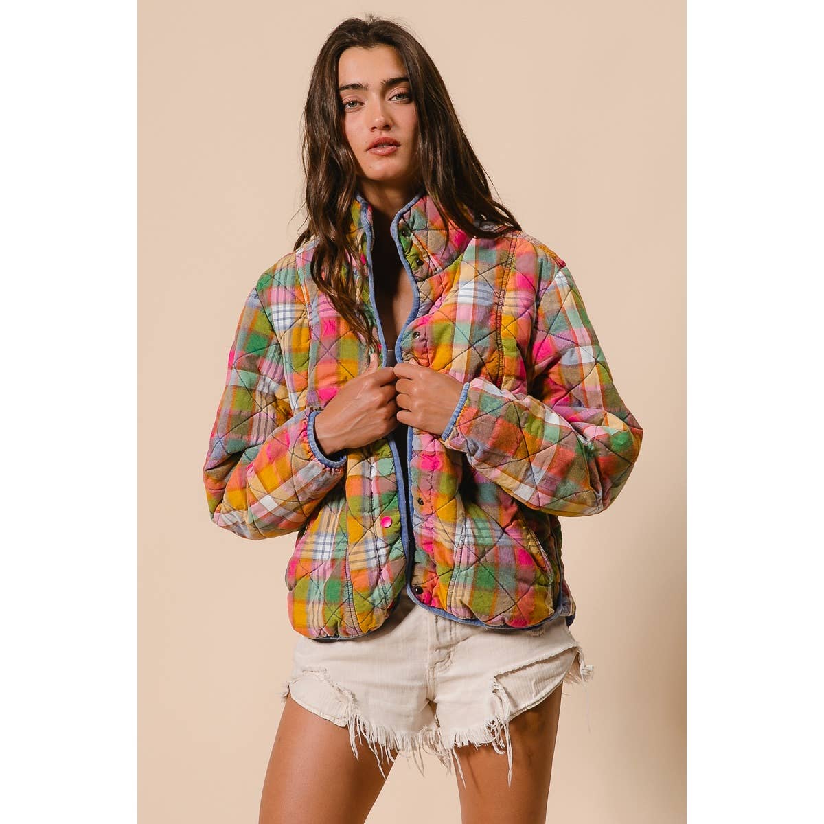 PLAID QUILTED JACKET