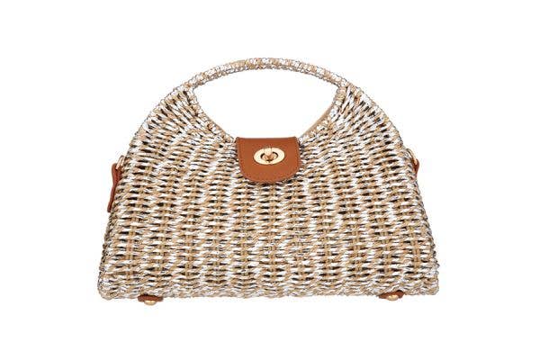 Ladies Natural Straw Clutch Handbag