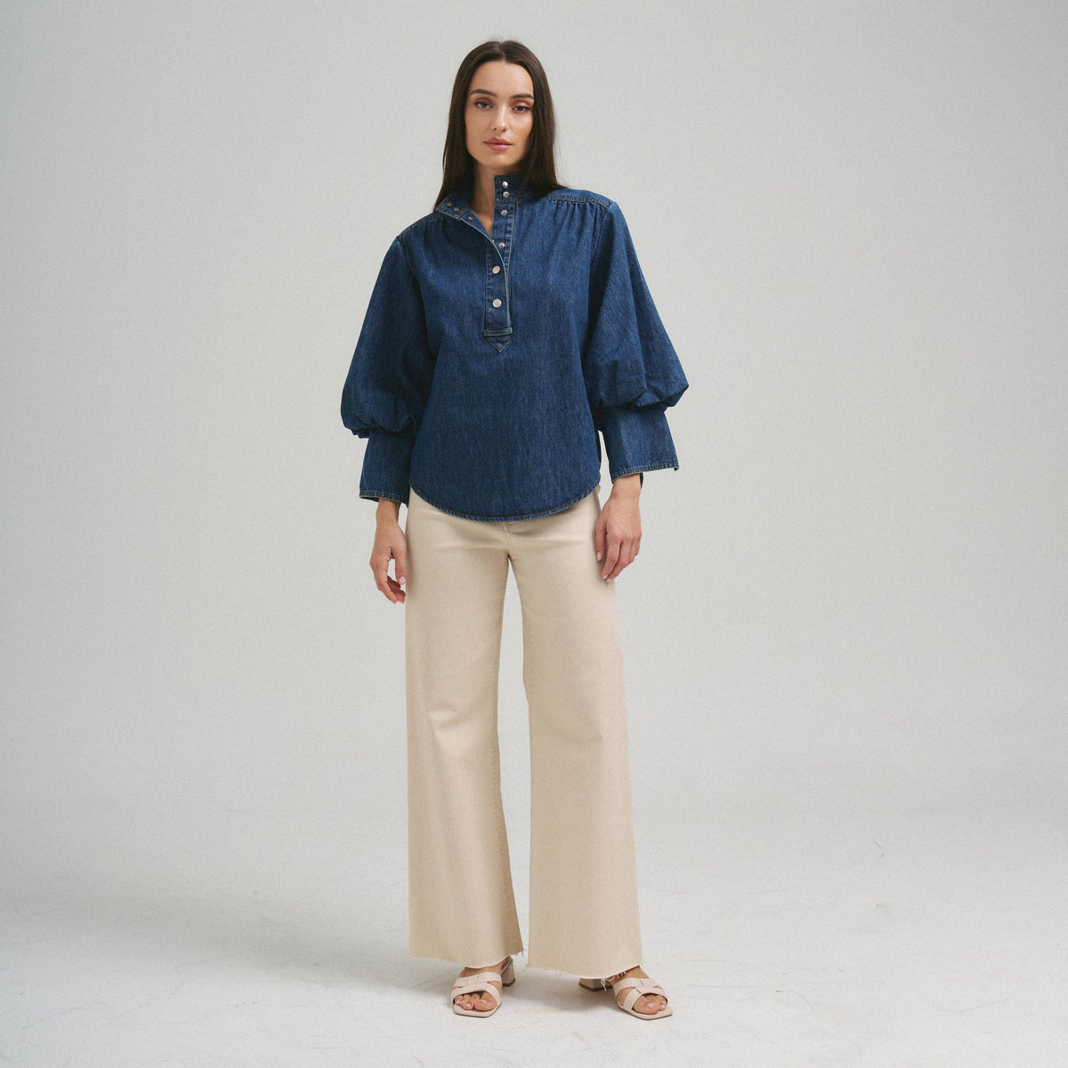 Button Denim Top