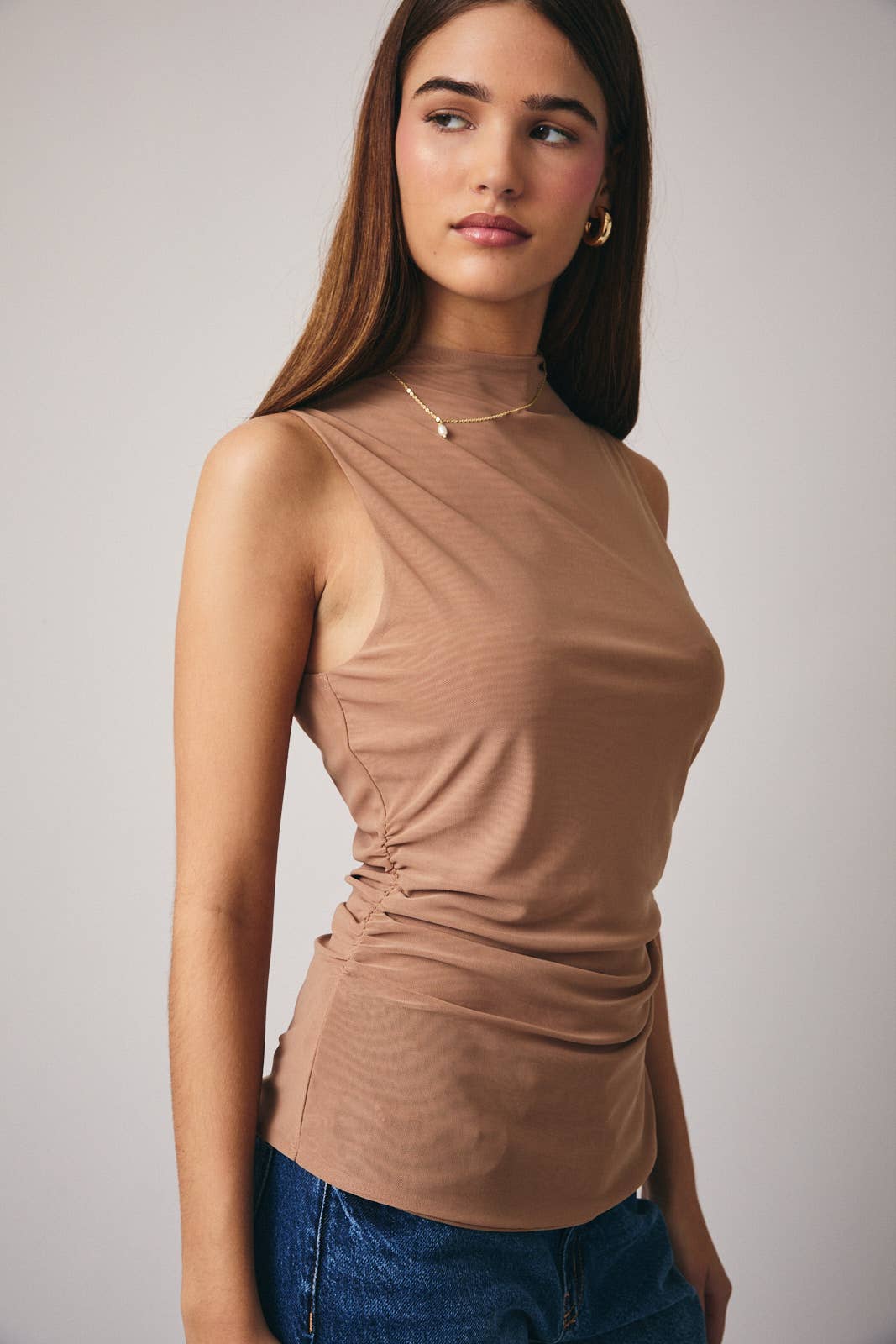 MOCK NECK MESH TOP *More Colors*