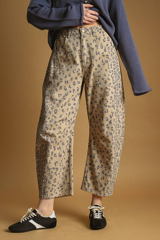 CHEETAH BARREL PANTS