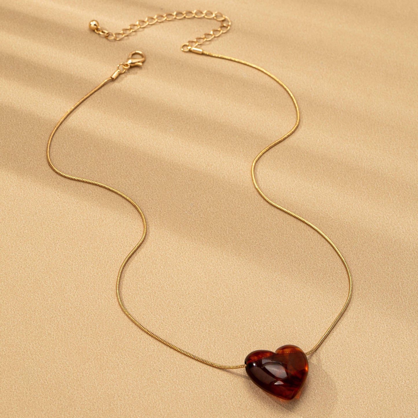 TORTOISE HEART CHARM PENDANT NECKLACE