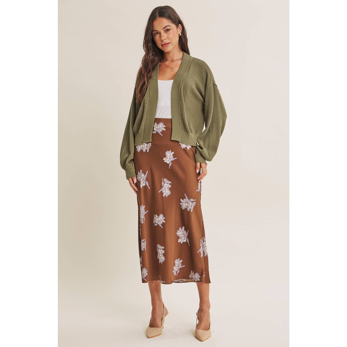 FALL FLORAL MIDI SKIRT