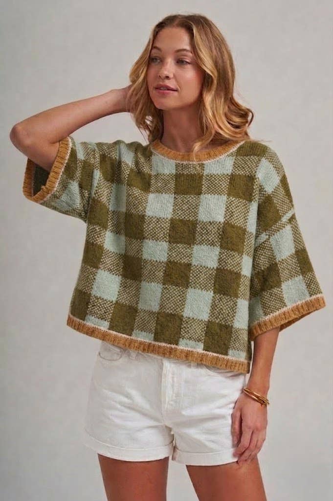 GINGHAM SWEATER