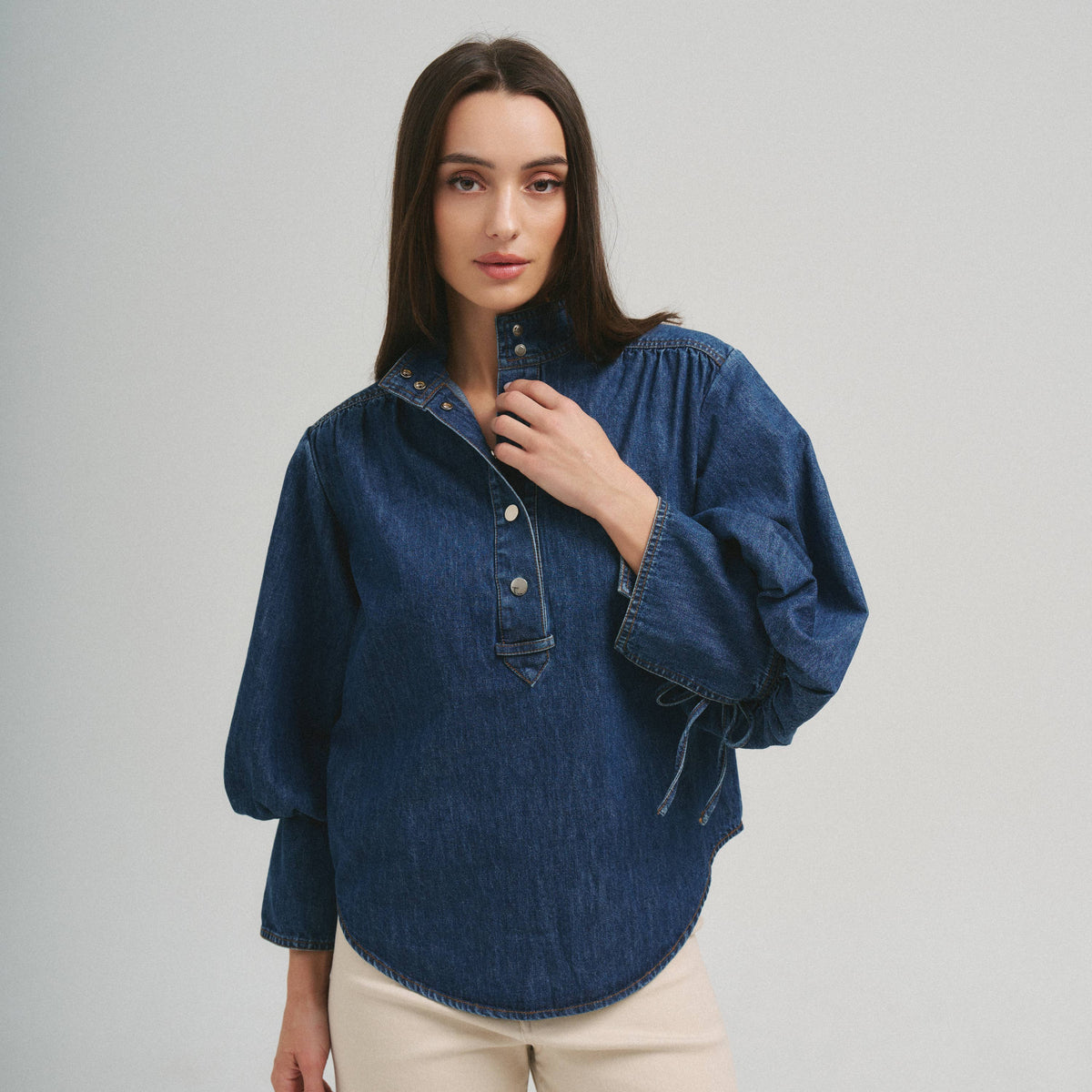 Button Denim Top