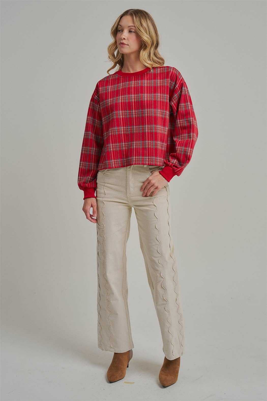 CORDUROY SCALLOPED PANTS
