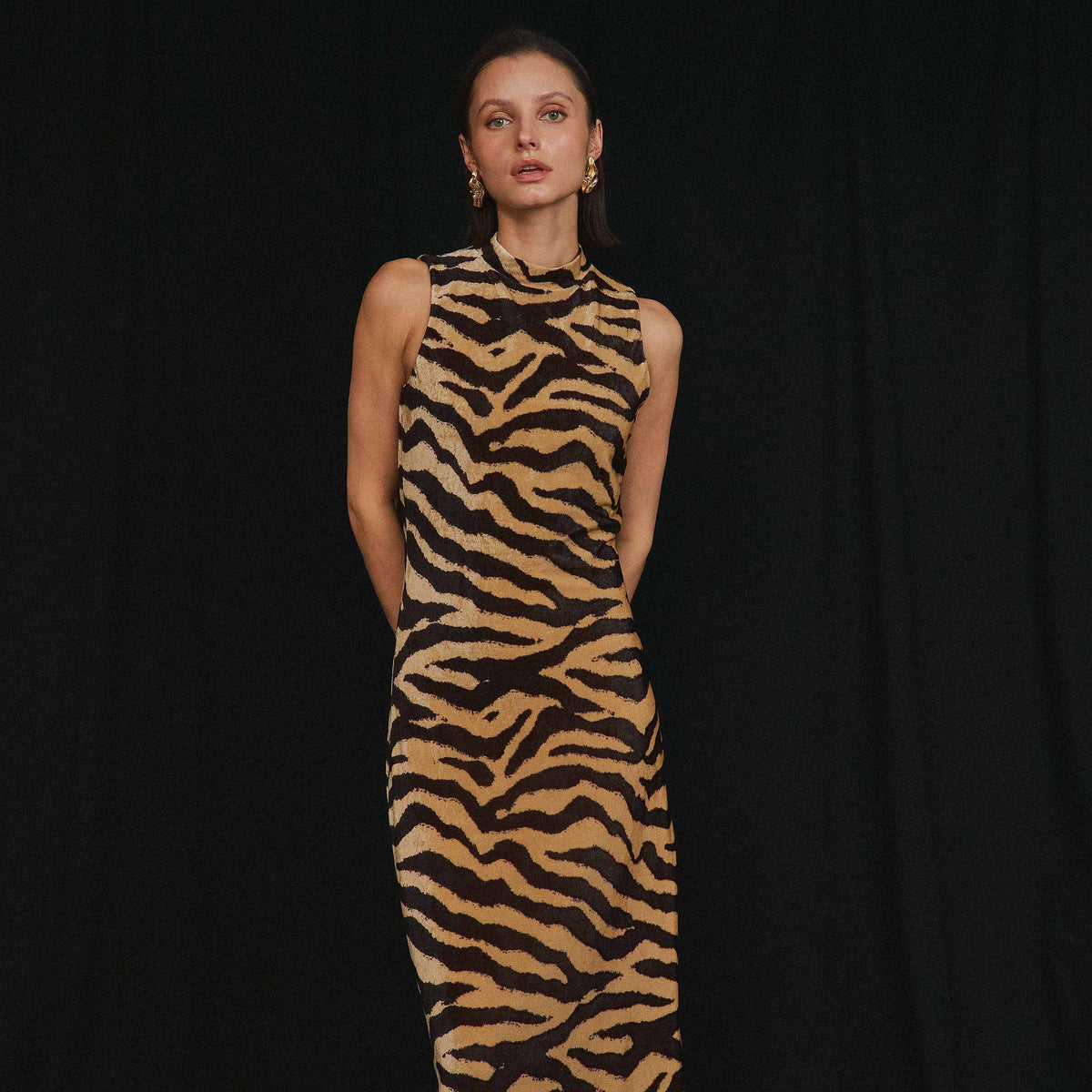 Tiger print maxi dress