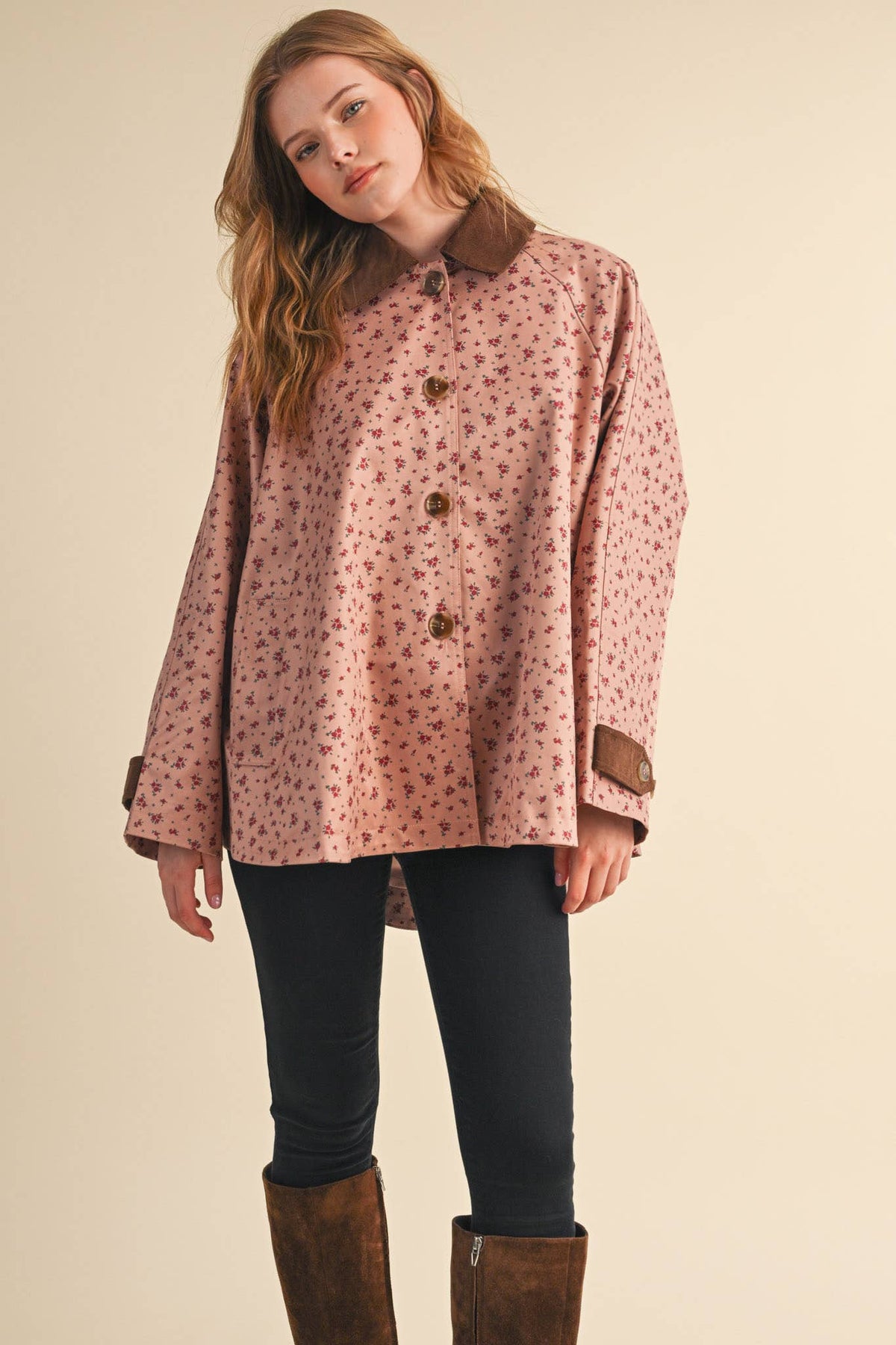 FLORAL A-LINE SWING JACKET