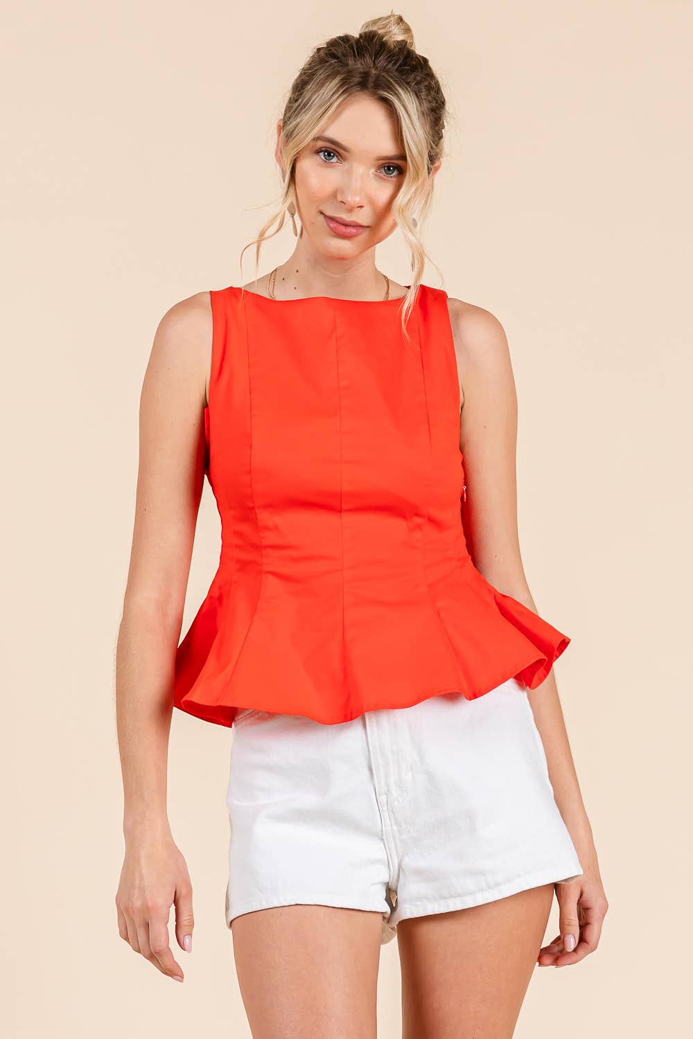 Gameday Boat neckline fit and flare sleeveless top *More Colors*