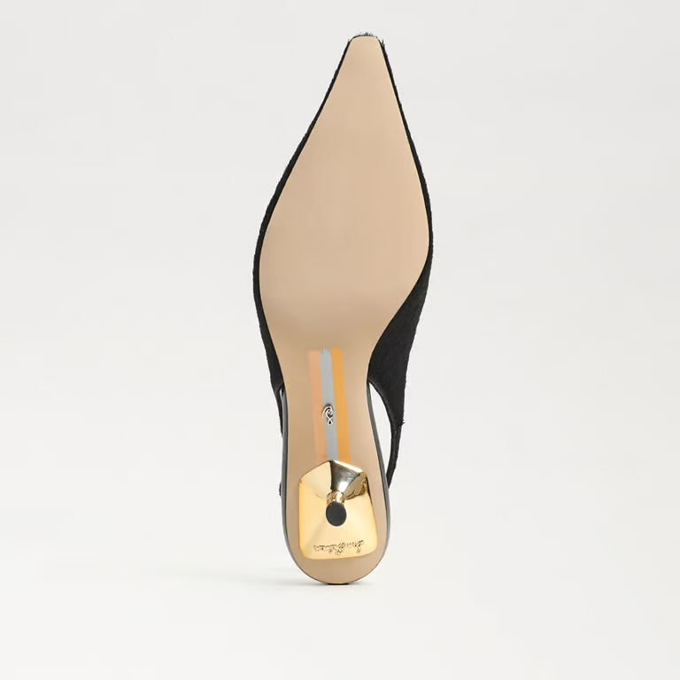 Bianka Gilded Slingback Pump Black Brahma Hair
