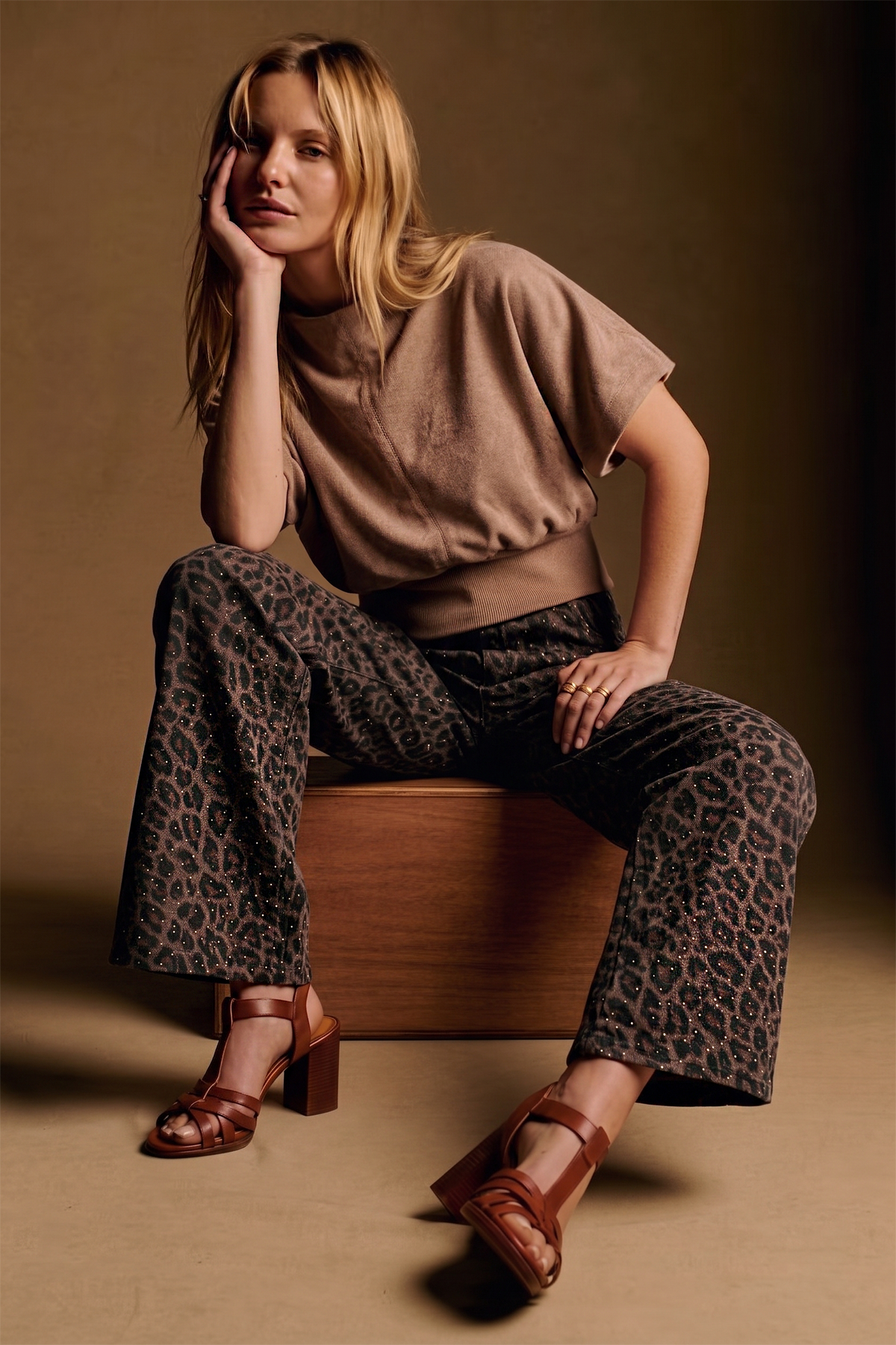 Mock Neck Suede Top