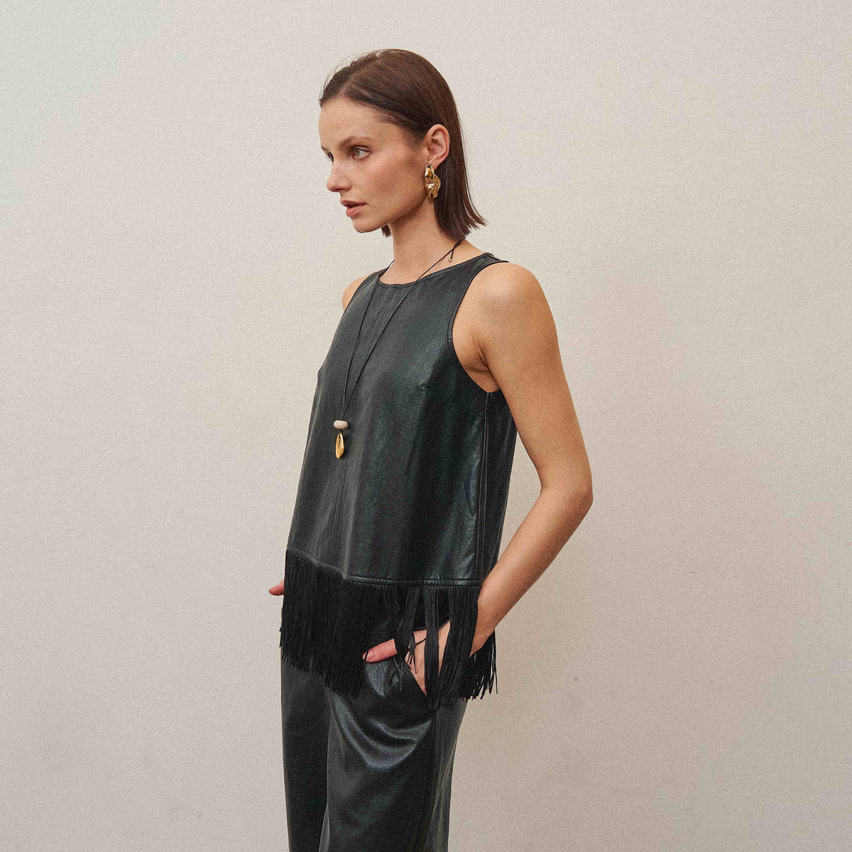 Fringe leather set