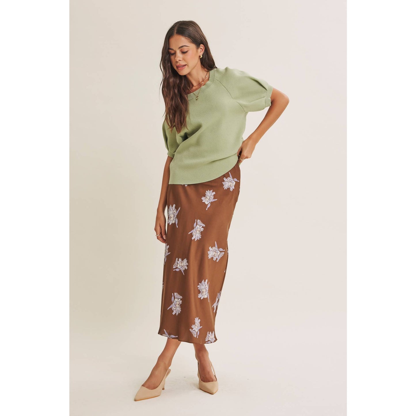 FALL FLORAL MIDI SKIRT
