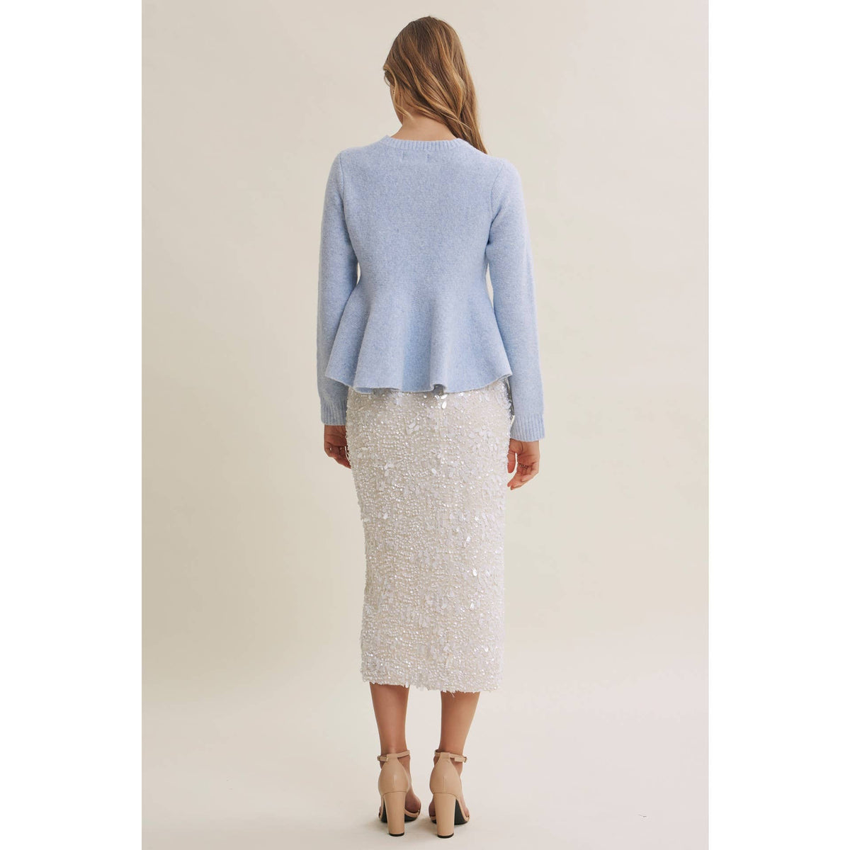 PEPLUM WOOL SWEATER