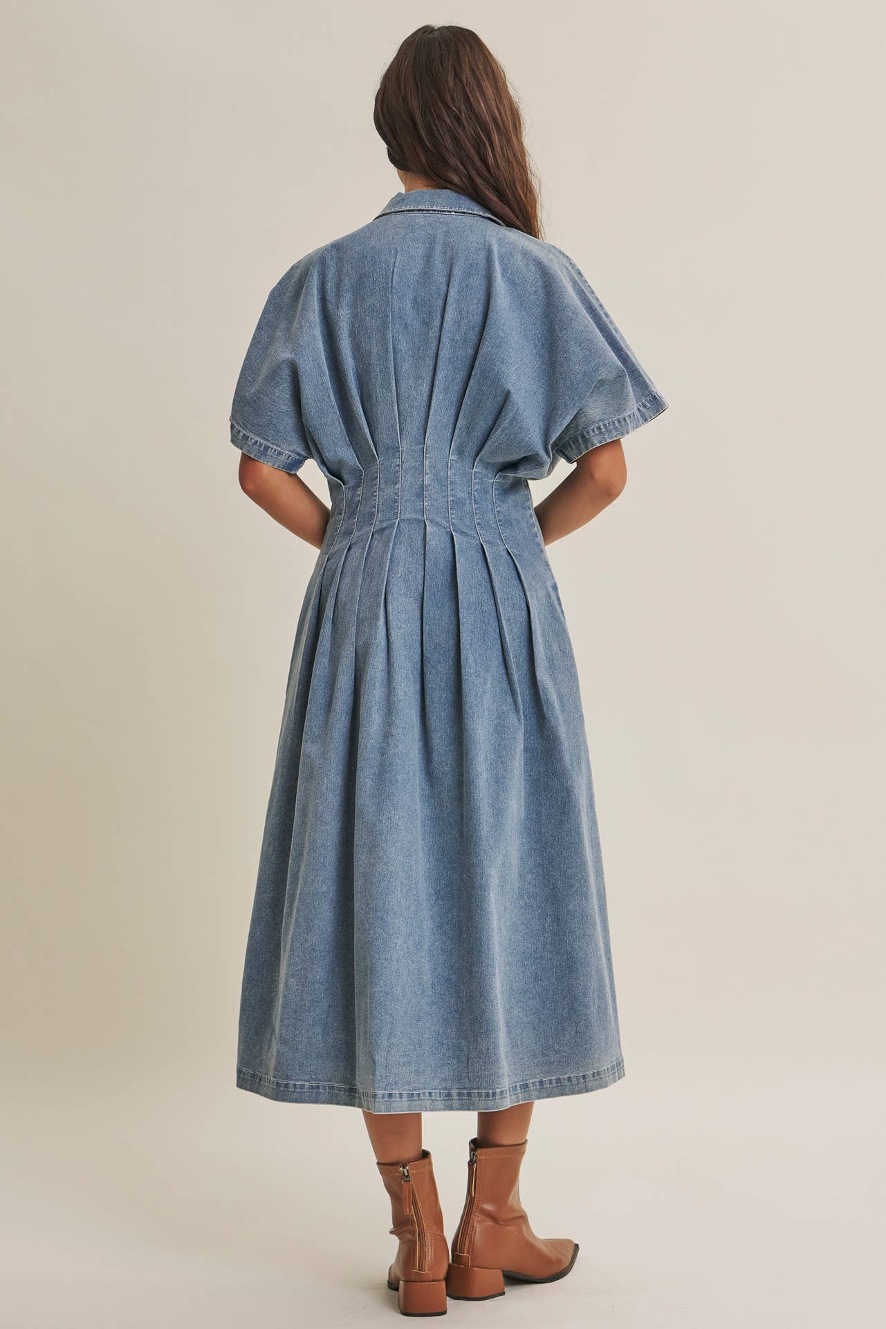 BUTTON-DOWN DENIM DRESS