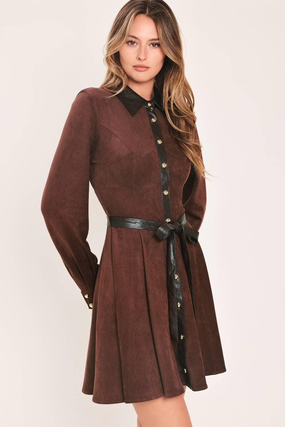 Faux Suede Mini Dress