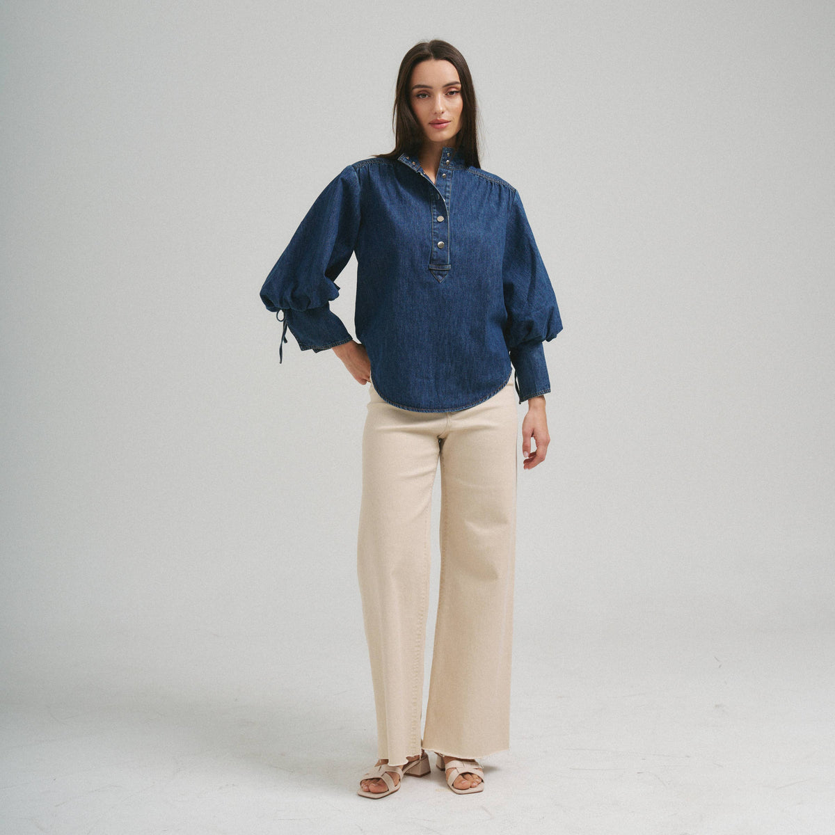 Button Denim Top