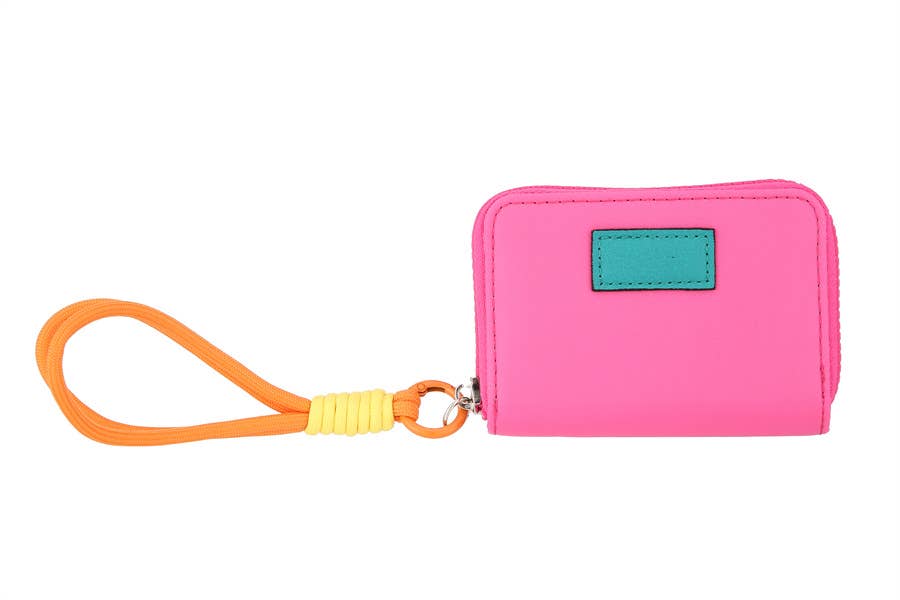 Ladies Faux Leather zippered wallet with Wristlet