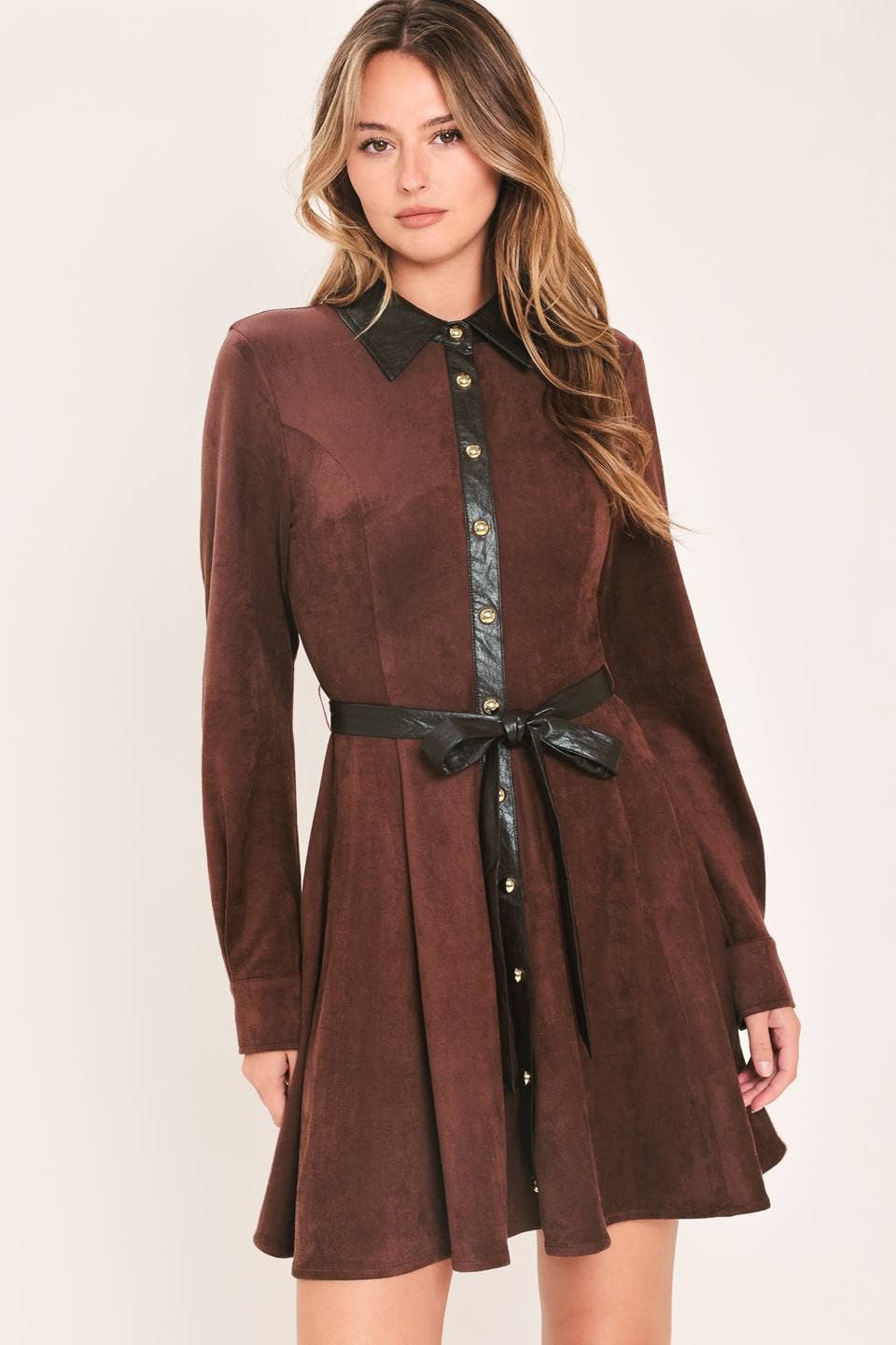 Faux Suede Mini Dress