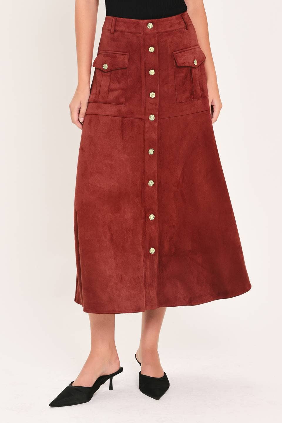 Faux suede skirt
