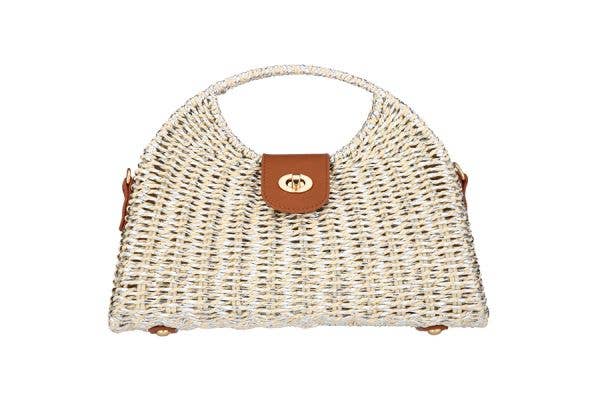 Ladies Natural Straw Clutch Handbag