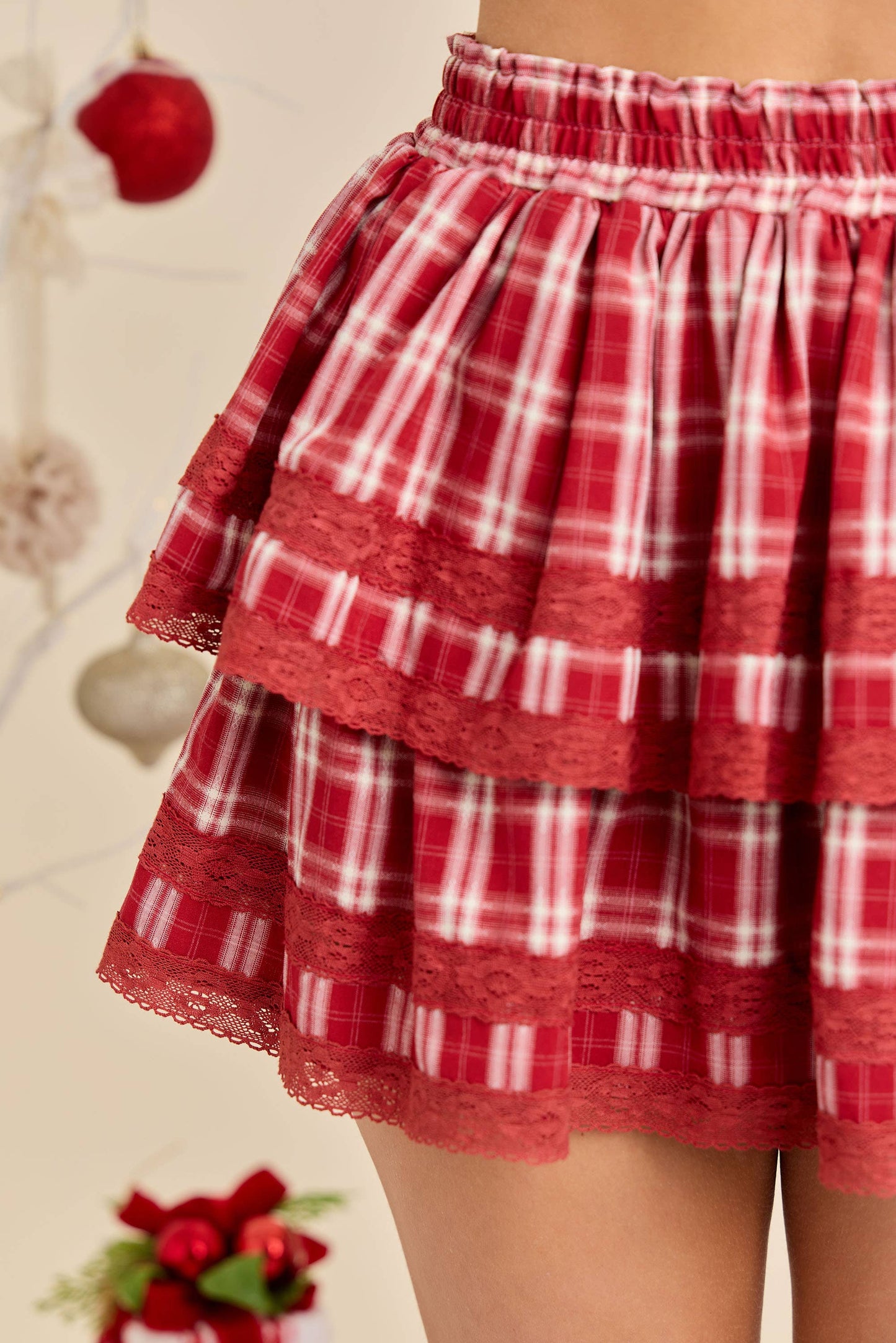 Plaid Ruffle Skort